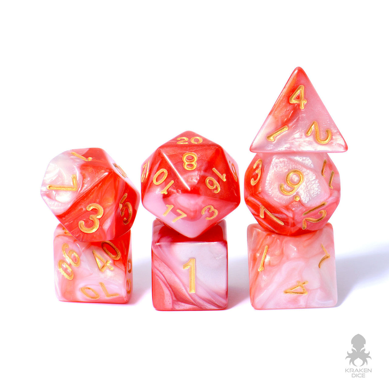 Red Koi 7pc Fusion Dice Set For RPGs